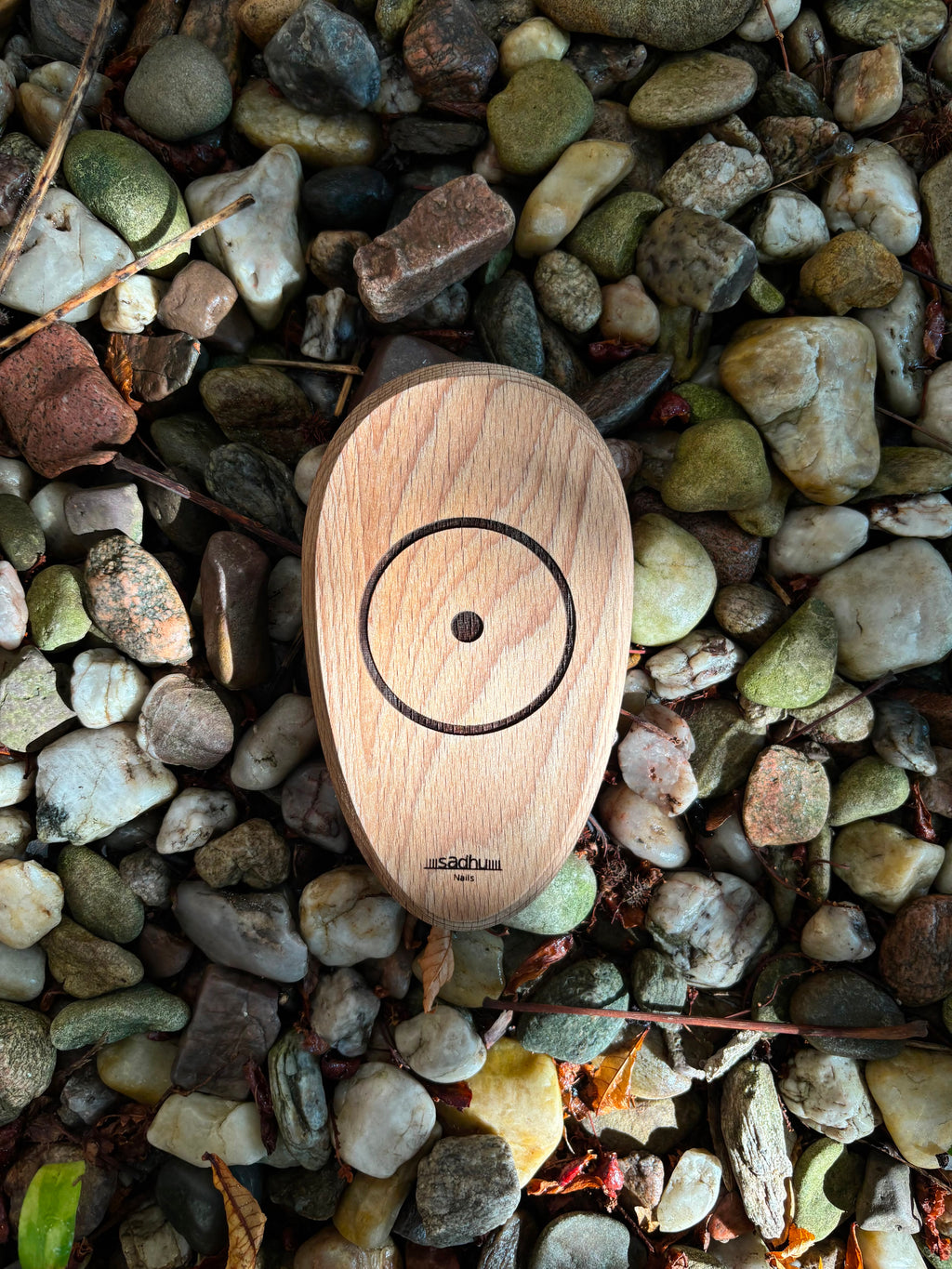 Pocket size Sadhu board with wooden nails – teardrop shape view 3